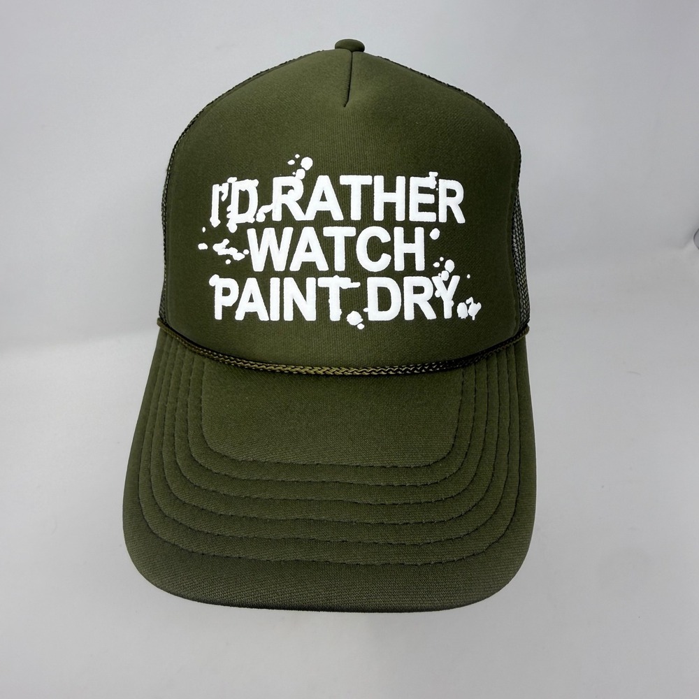 Behr Paint Trucker Hat Olive Green Id Rather Watch Paint Dry Otto Snapback Cap